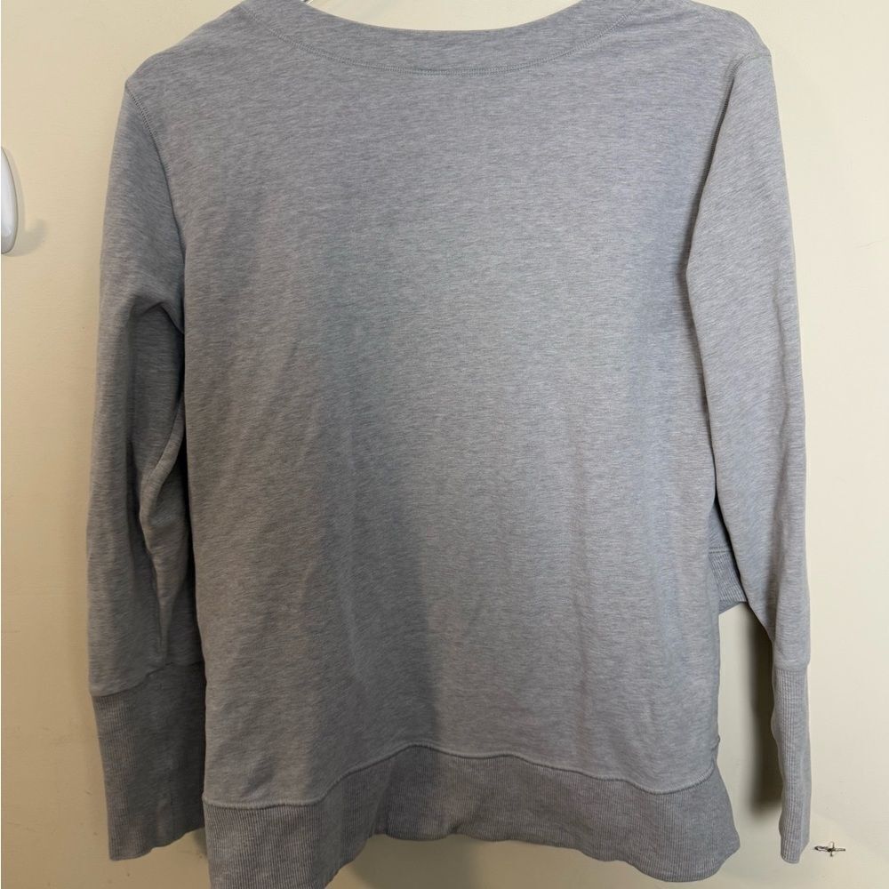 Lucy Gray Cross Wrap Front Long Sleeve Loungewear Active Sweatshirt Medium - Picture 4 of 4